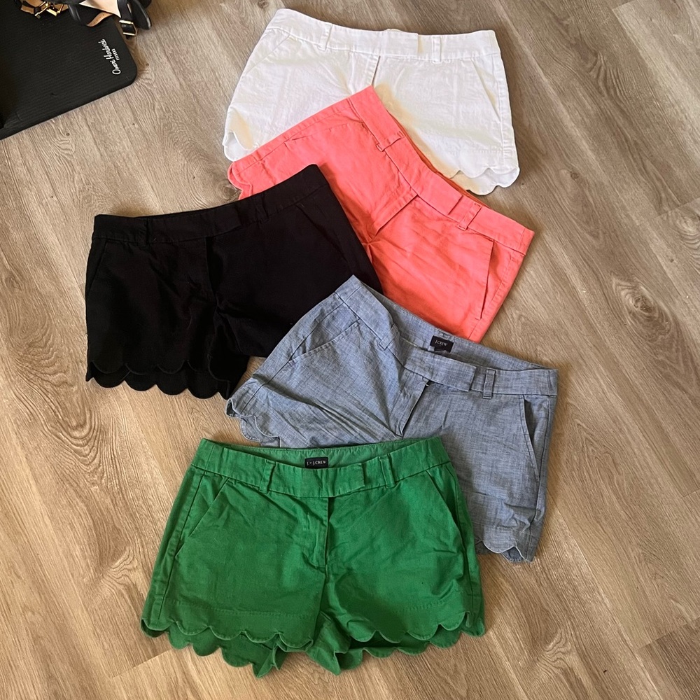 Lot of 5 pairs of J by J Crew Scallop Shorts size 6